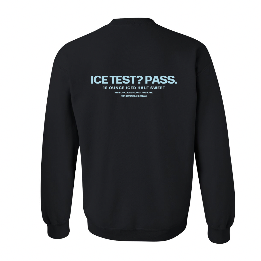 Ice Test Pass Crewneck (BLACK / BABY BLUE)