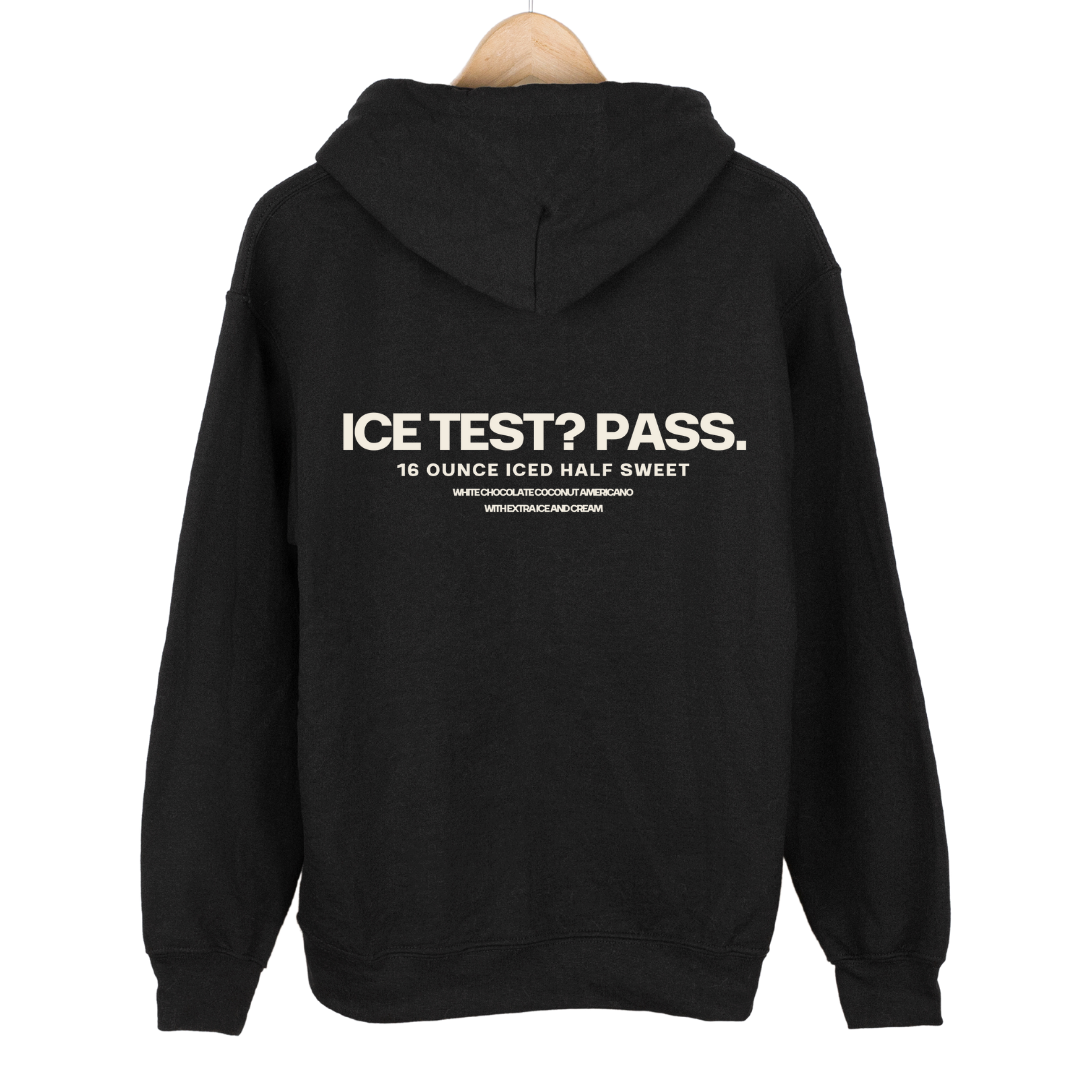 Ice Test Pass hoodie (BLACK / CREAM)