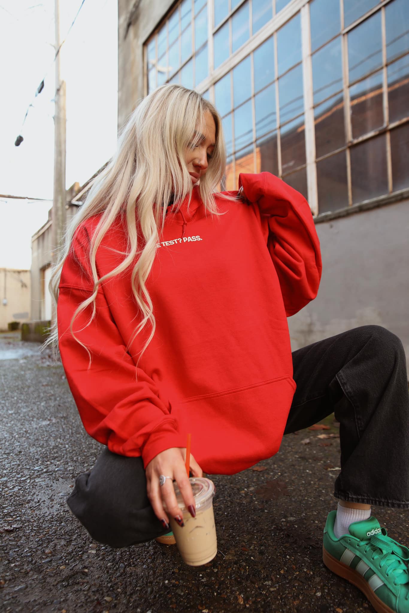 Ice Test Pass hoodie (STRAWBERRY RED)